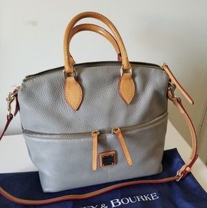 Dooney & Bourke pebble grain double pocket satchel